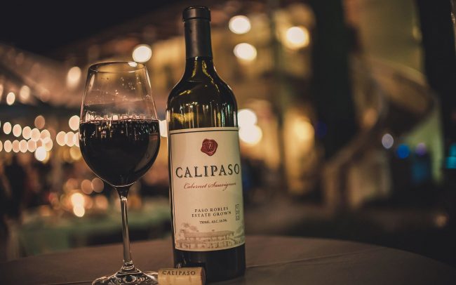 CaliPaso glass and bottle of Cabernet Sauvignon Paso Robles Estate Grown